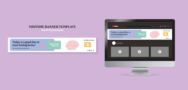 世界メンタルヘルスデーyoutubeバナーテンプレート