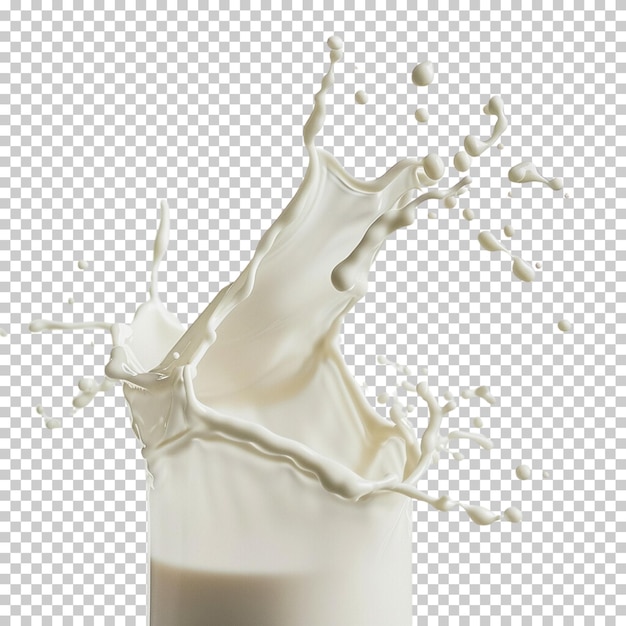 Giornata mondiale del latte latte o yogurt spruzzi di crema che scorre bottiglia di latte di mucca isolato sfondo png