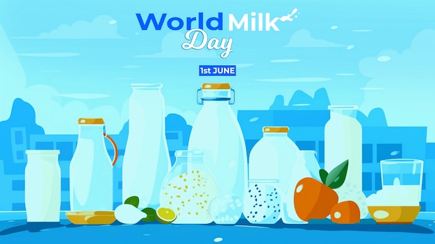 World milk day realistic background