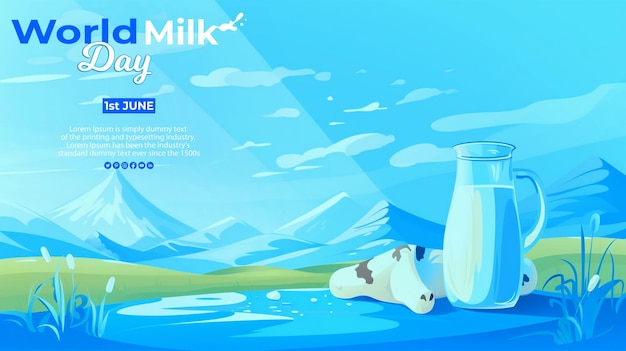 World milk day realistic background