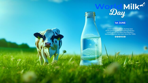 World milk day realistic background