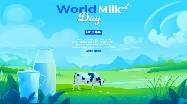 PSD world milk day realistic background