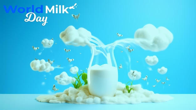 PSD world milk day realistic background