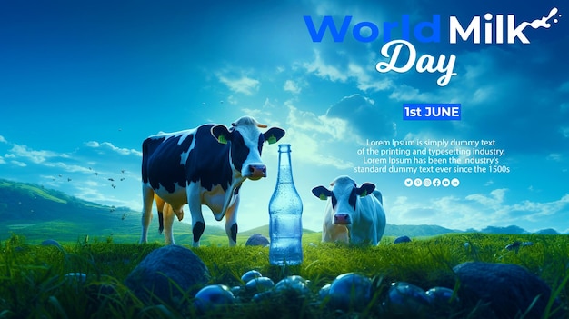 World milk day realistic background