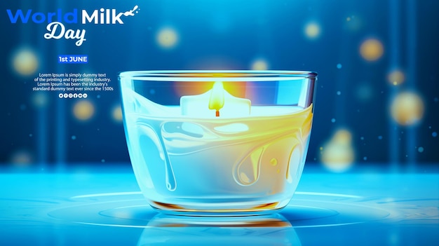 PSD world milk day realistic background