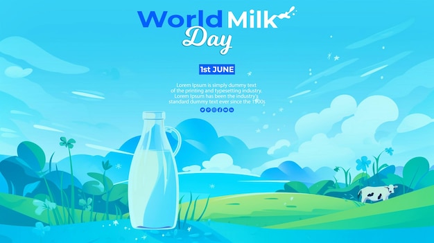 World milk day realistic background