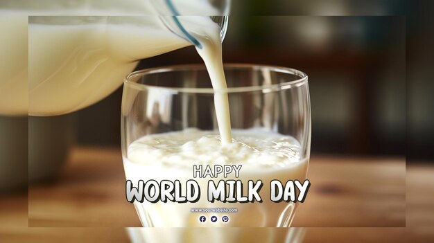 PSD world milk day with splash milk