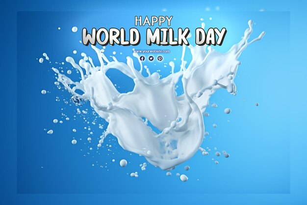 World milk day with splash milk