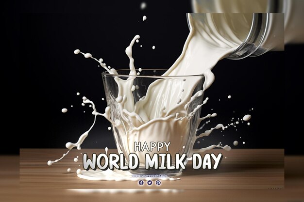 PSD world milk day with splash milk