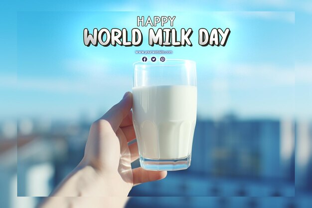 PSD world milk day with splash milk