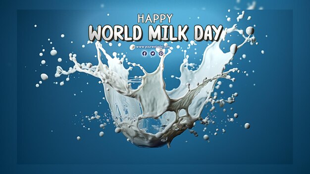 PSD world milk day with splash milk