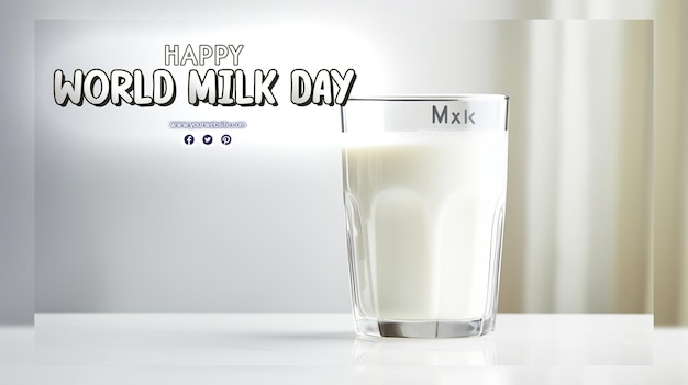 PSD world milk day with splash milk