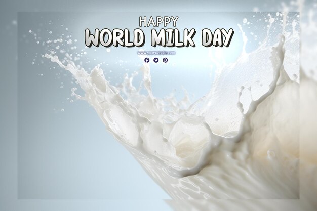 World milk day with splash milk