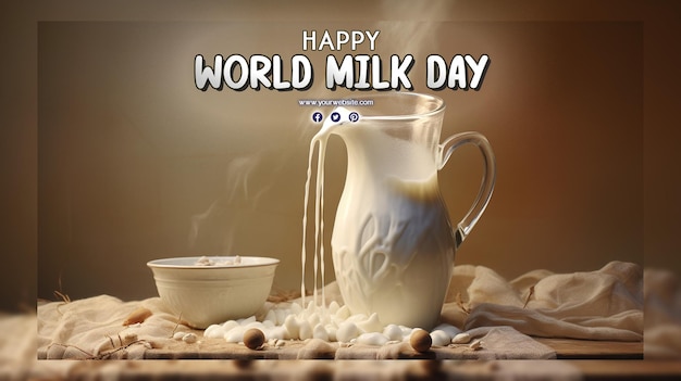 PSD world milk day with splash milk