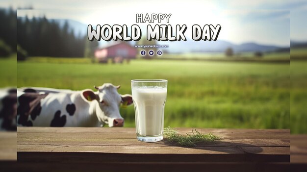 World milk day with splash milk
