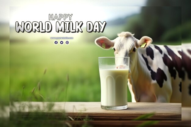 PSD world milk day with splash milk