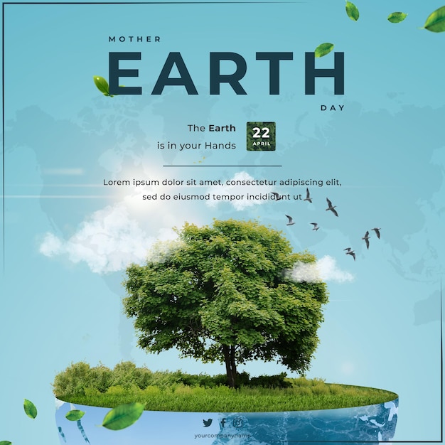 世界母なる地球の日 母なる地球の国際デー テンプレート インスタグラム ポストデザイン