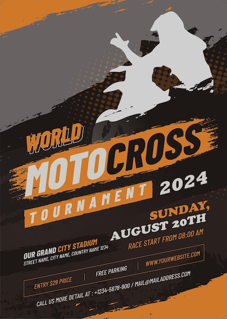 PSD flyer del torneo mondiale di motocross