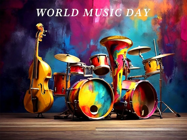 PSD world music day background