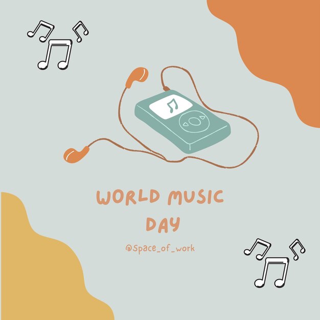 PSD world music day social media post