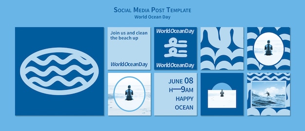 World ocean day instagram post template