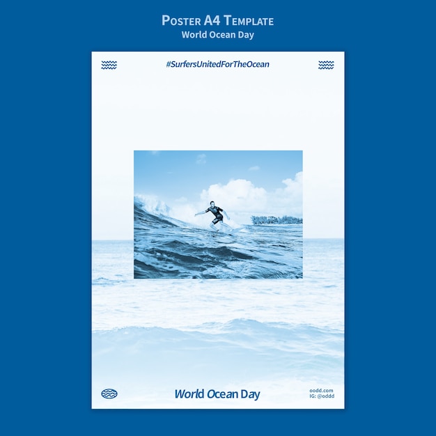 PSD world ocean day poster template