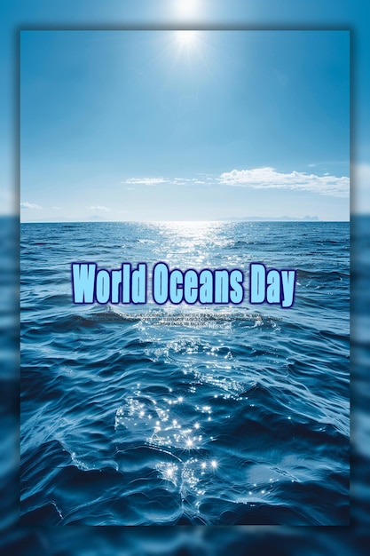 PSD world oceans day a ocean miniature with fish and coral inside background