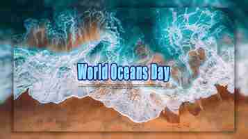 PSD world oceans day a ocean miniature with fish and coral inside background