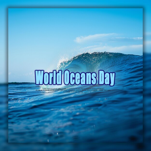 PSD world oceans day a ocean miniature with fish and coral inside background