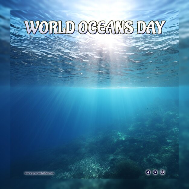 PSD world oceans day for social media post and banner