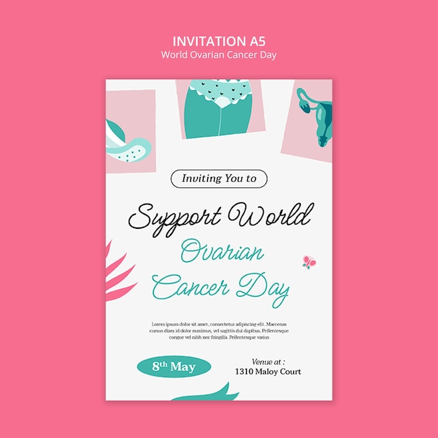 PSD world ovarian cancer day template design