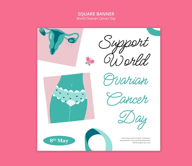 World ovarian cancer day template design