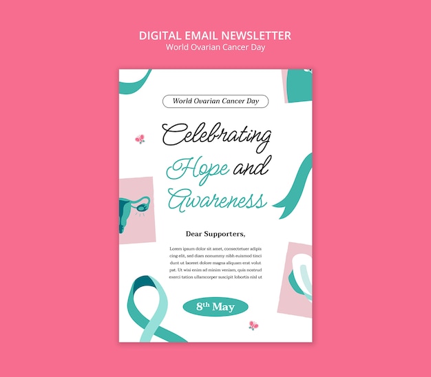 PSD world ovarian cancer day template design