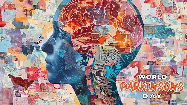 Poster speciale per la giornata mondiale della consapevolezza del parkinson con uno sfondo psd