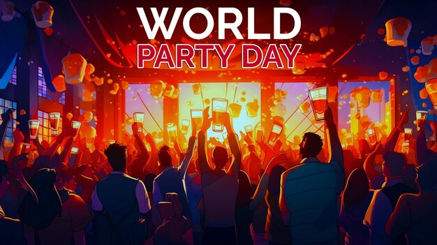 PSD world party day realistic background