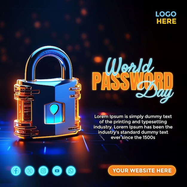 PSD world password day social media banner