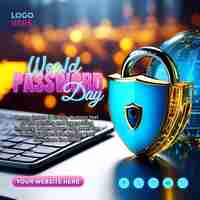 PSD world password day social media banner