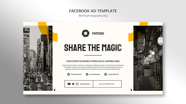 PSD 世界写真デーのfacebookテンプレート