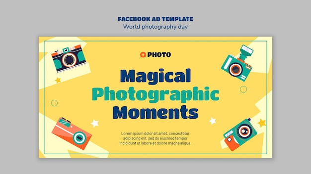 PSD modello facebook per la giornata mondiale della fotografia