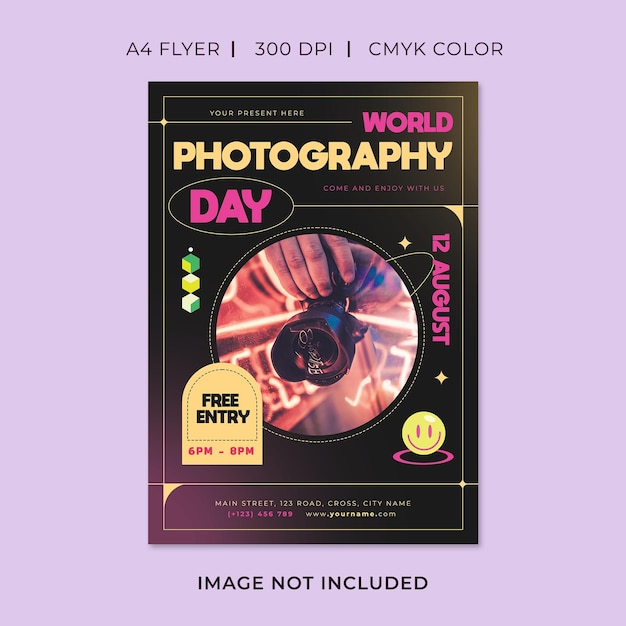 PSD world photography day flyer