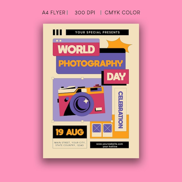 PSD world photography day flyer