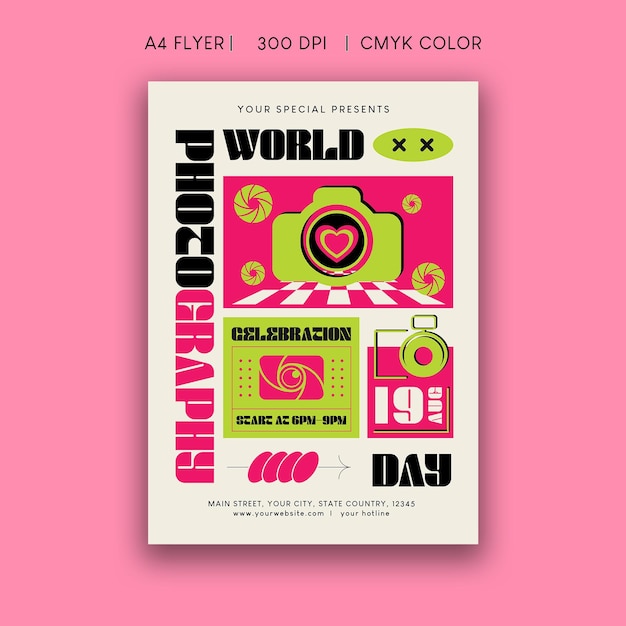 PSD world photography day flyer