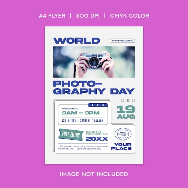 PSD world photography day flyer