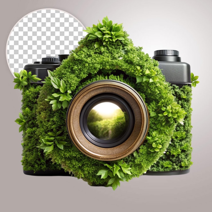 PSD world photography day vintage professional camera on transparent background