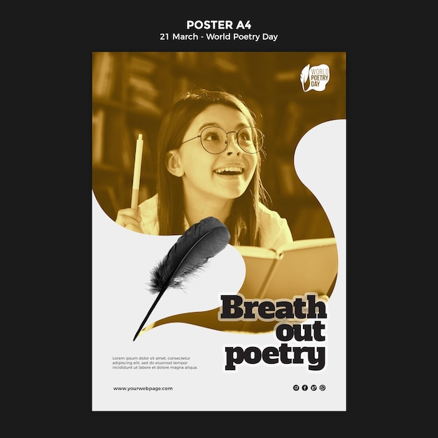 World poetry day event print template