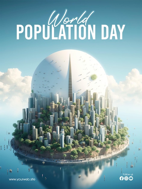 PSD world population day social media poster template