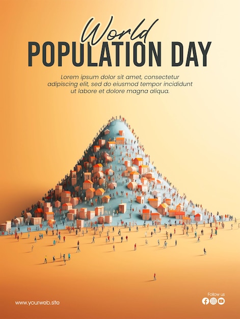 PSD 세계 인구의 날 소셜 미디어 포스터 템플릿