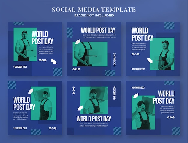 World post day social media banner en instagram posttempl