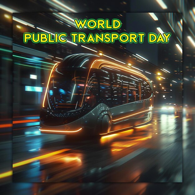 PSD world public transport day for social media post design