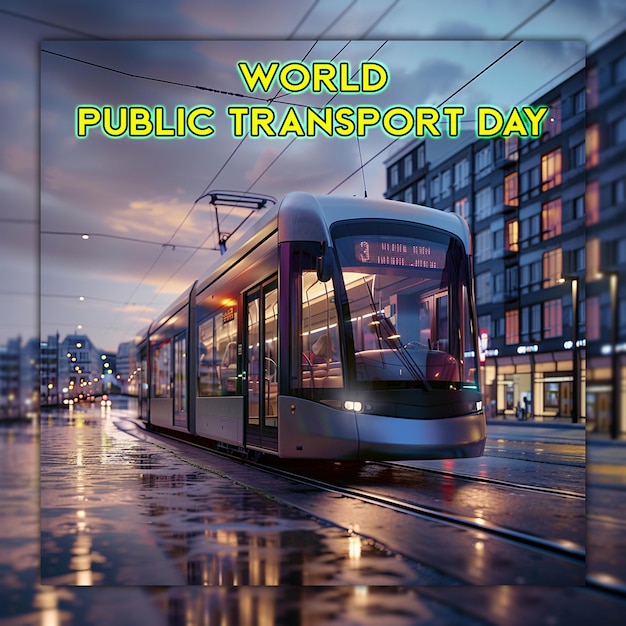 PSD world public transport day for social media post design